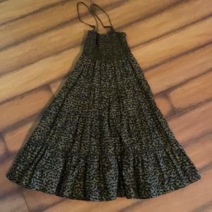 Olive green and black dress